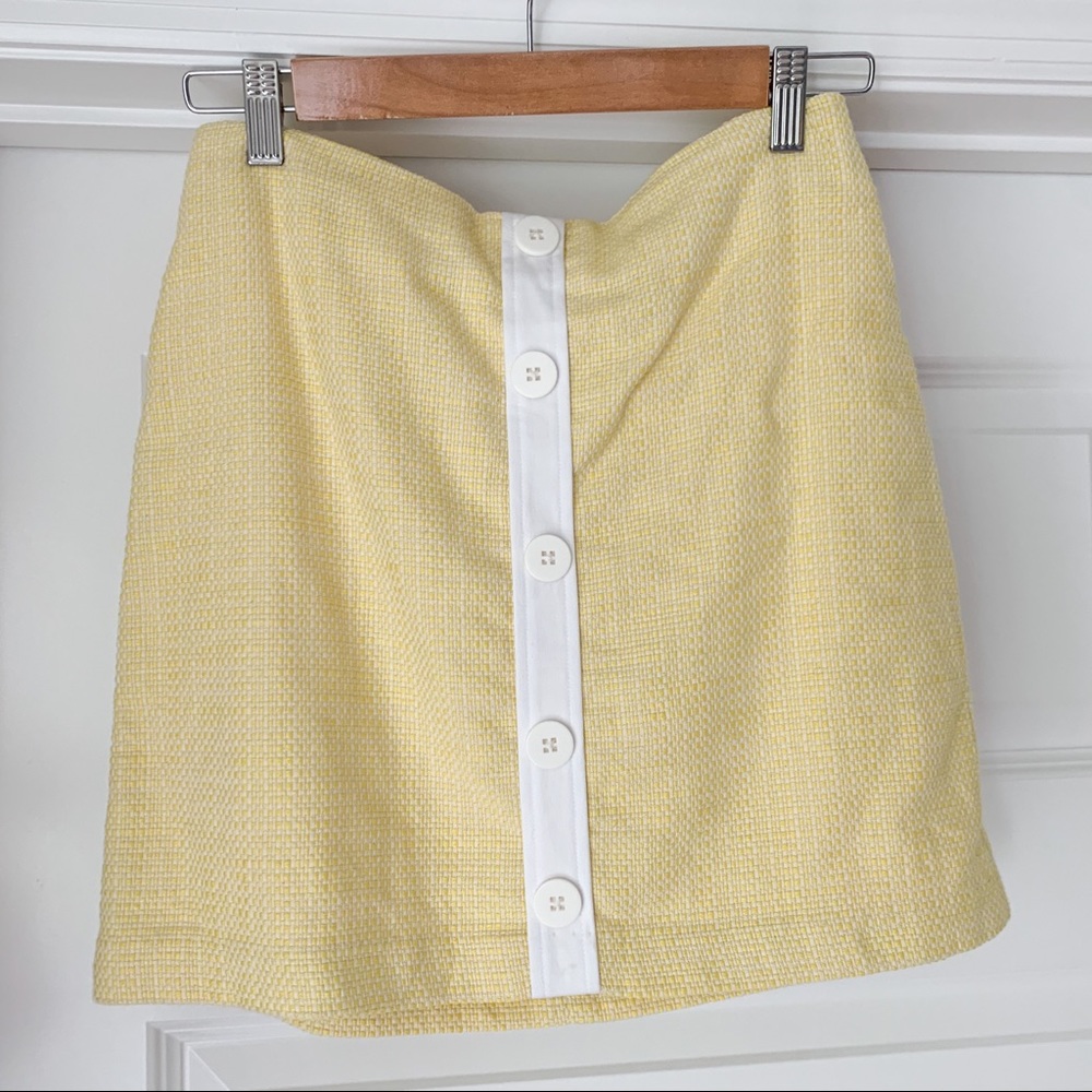 ModCloth Yellow Button Vintage Mini Skirt 4 NWT
